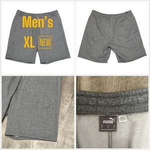 Men's Puma XL Lounge Shorts Athletic Grey Gray Side Active 2 Pocket Logo NWOT